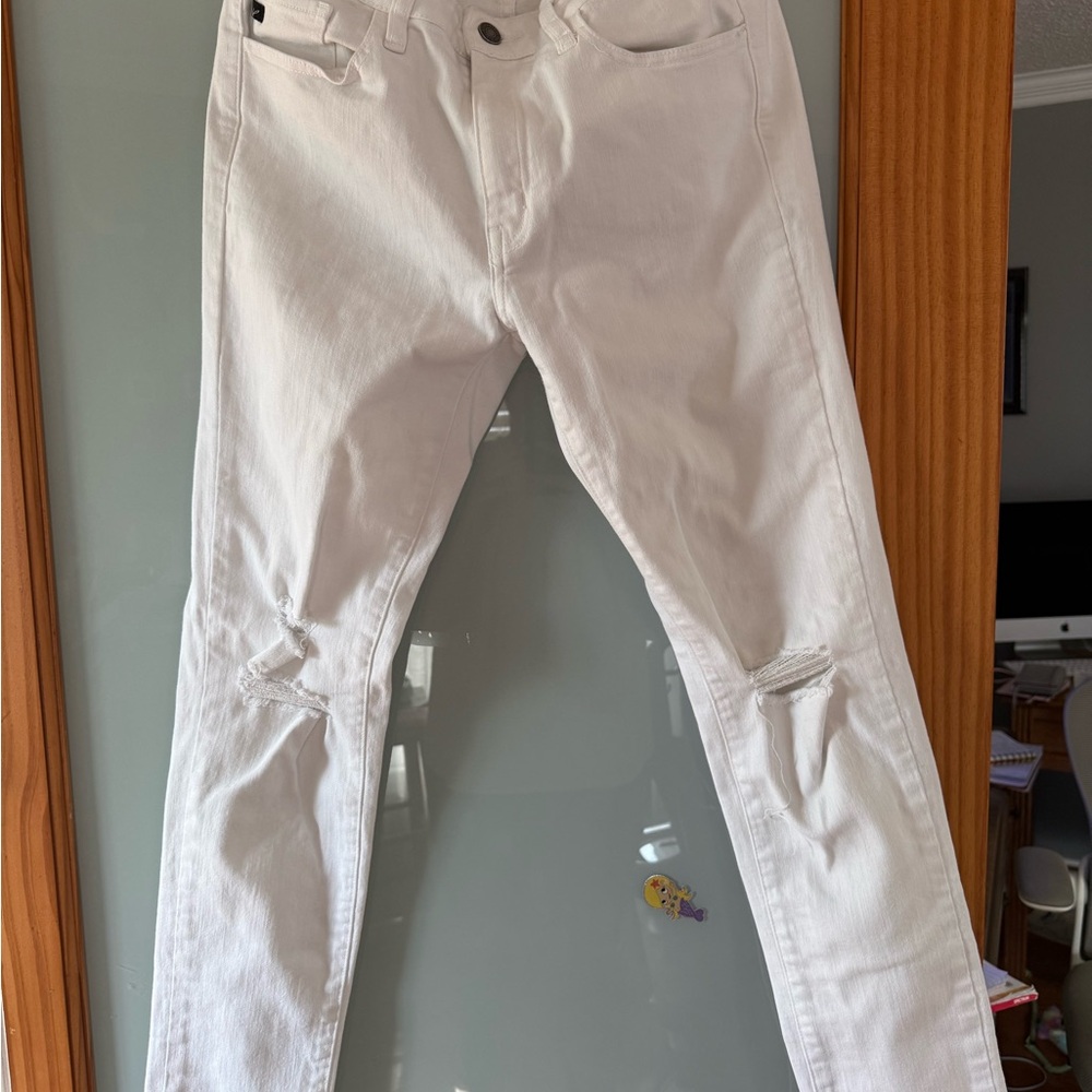 KanCan Men's White Skinny Jeans